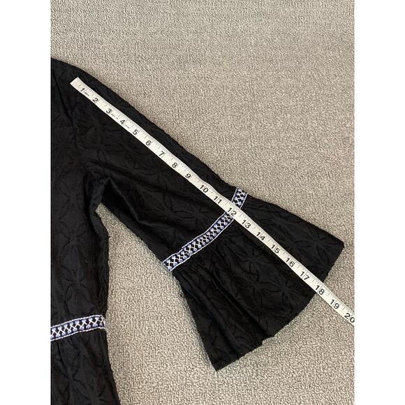 Tommy Bahama Dress Embroidered Bell Sleeve Boho Coastal Mini Size Medium - Picture 10 of 10